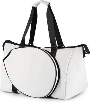 Tennis short-distance travel large-capacity portable travel bag sports fitness outing luggage bag, White