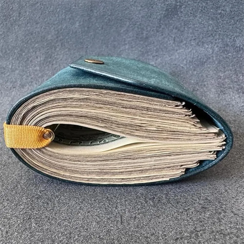 The Cash Wrap Wallet – Premium Leather Bill Organizer with Magnetic Closure | Slim Money Holder & Purse Band for Women & Men (Gold)