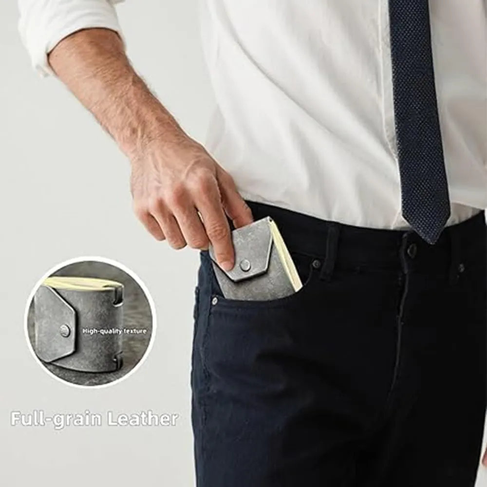The Cash Wrap Wallet – Premium Leather Bill Organizer with Magnetic Closure | Slim Money Holder & Purse Band for Women & Men (Gold)