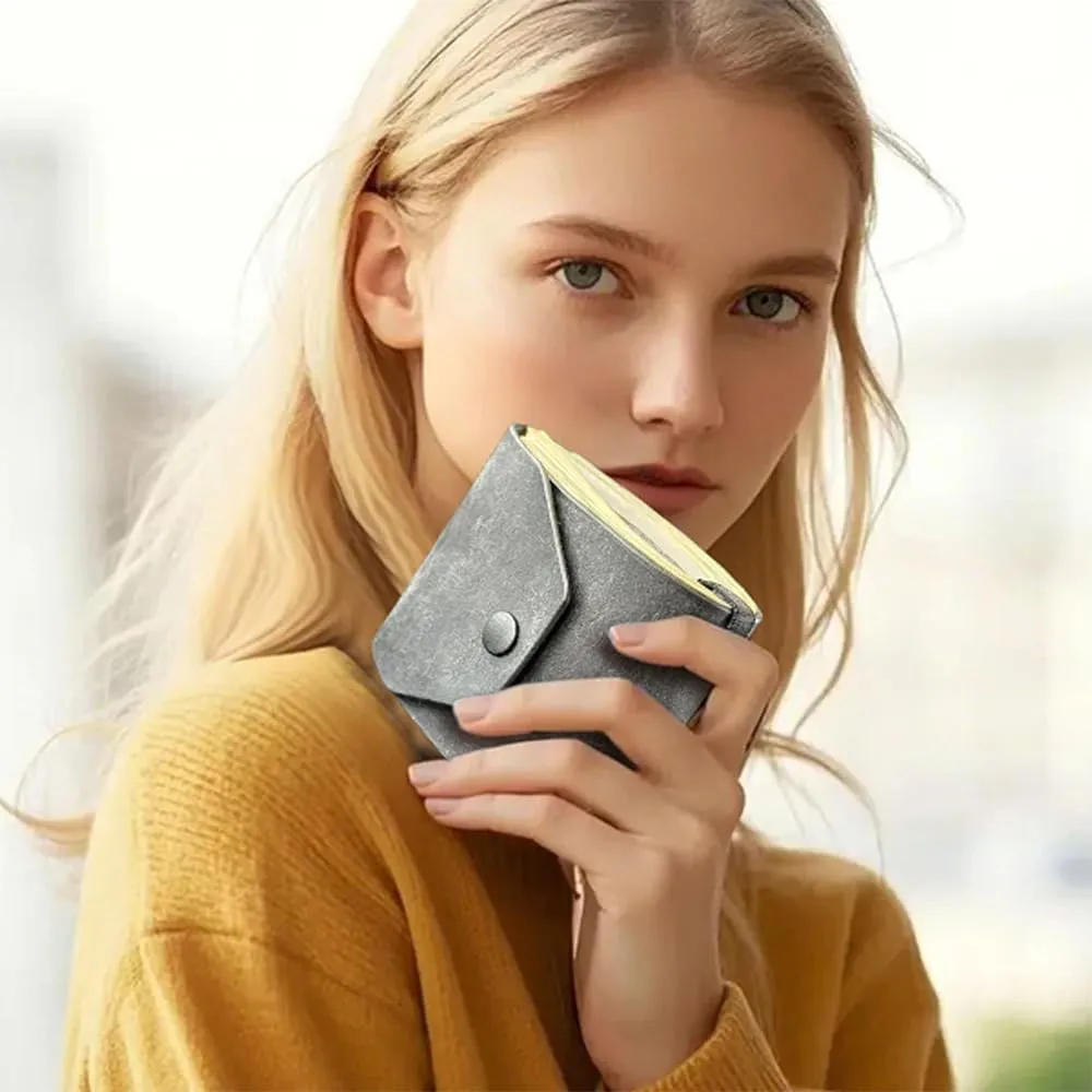 The Cash Wrap Wallet – Premium Leather Bill Organizer with Magnetic Closure | Slim Money Holder & Purse Band for Women & Men (Gold)