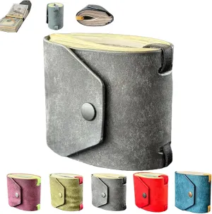 The Cash Wrap Wallet – Premium Leather Bill Organizer with Magnetic Closure | Slim Money Holder & Purse Band for Women & Men (Gray)