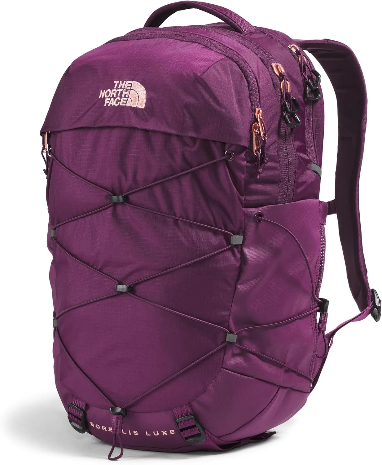 THE NORTH FACE Women's Borealis Luxe Commuter Laptop Backpack, Black Currant Purple/Burnt Coral Metallic, One Size