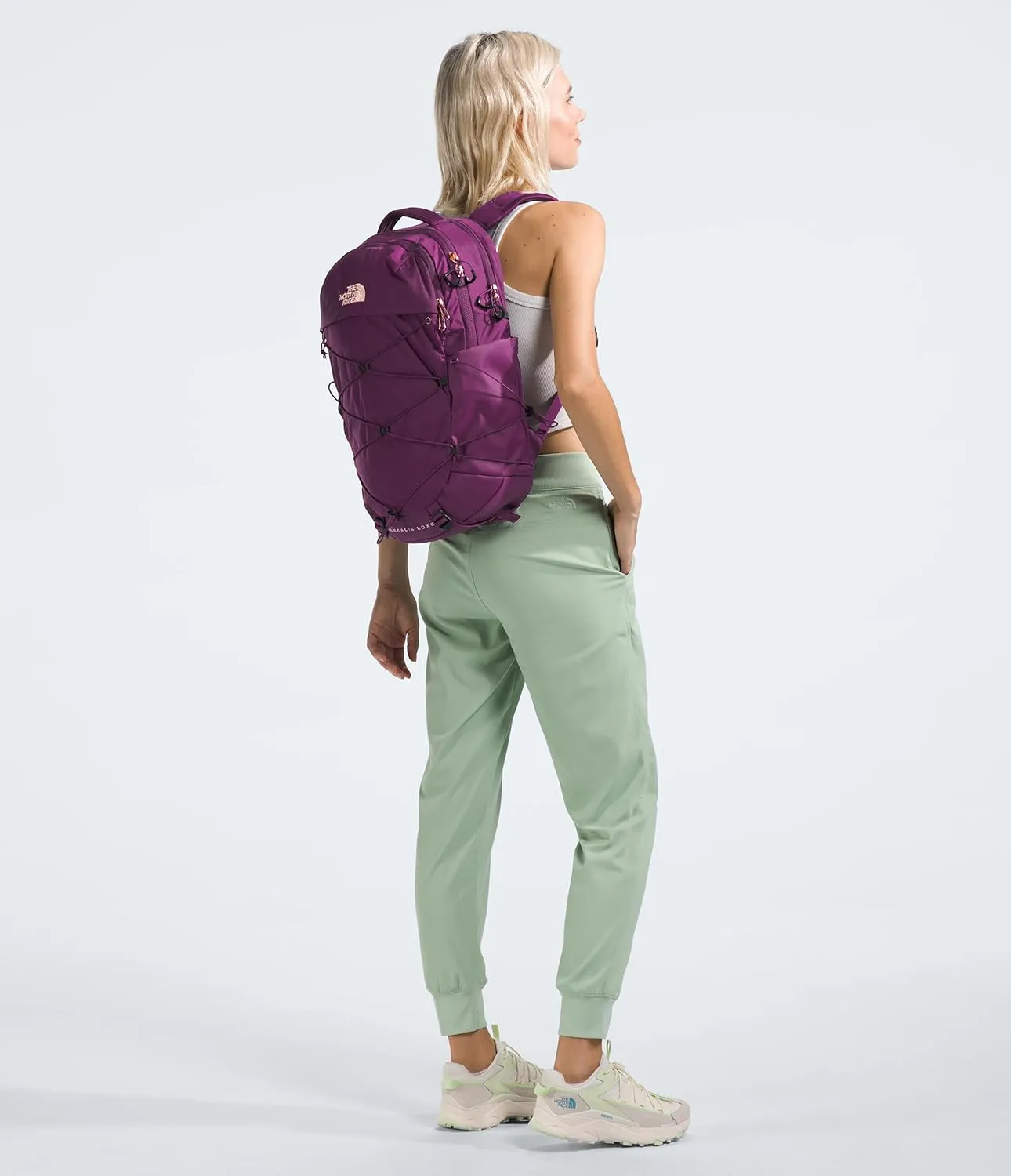 THE NORTH FACE Women's Borealis Luxe Commuter Laptop Backpack, Black Currant Purple/Burnt Coral Metallic, One Size