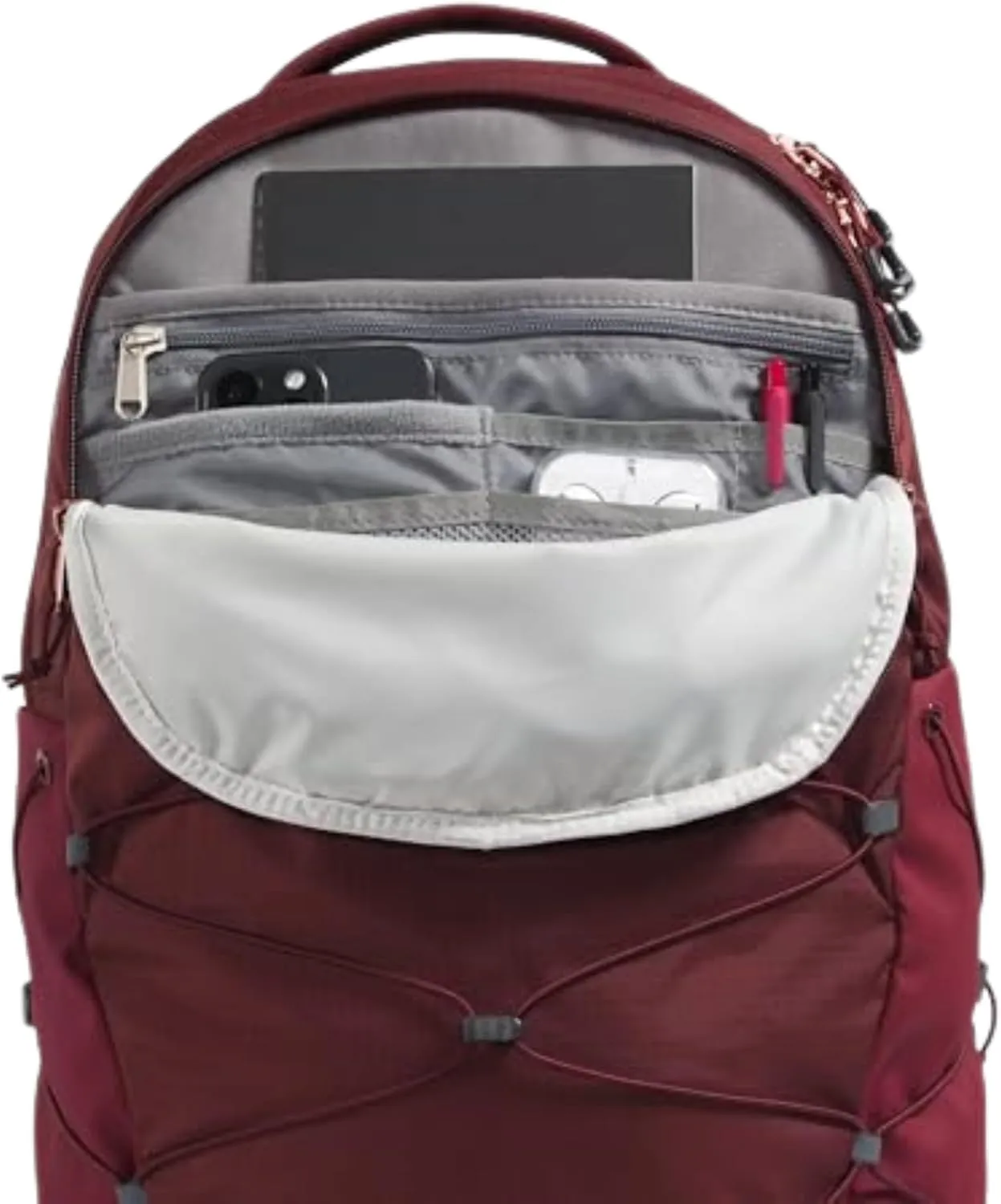 THE NORTH FACE Women's Borealis Luxe Commuter Laptop Backpack - PFAS Free, Sumac/Burnt Coral Metallic, One Size