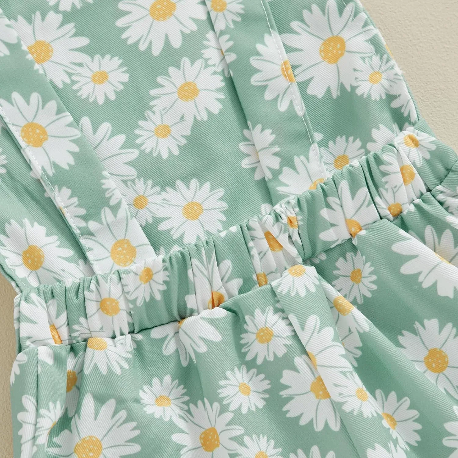 Toddler Baby Girl Sunflower Print Overalls Shorts with Pocket Suspender Trousers Cute Summer Clothing Outfit