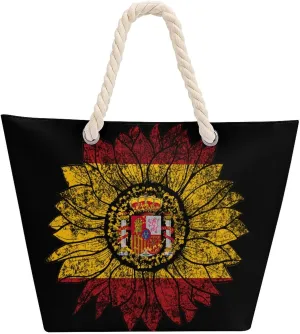 Tote Bag Large Handles Beach Bag with Zipper for Shopping Groceries Travel Outdoors Swim Pool Bag