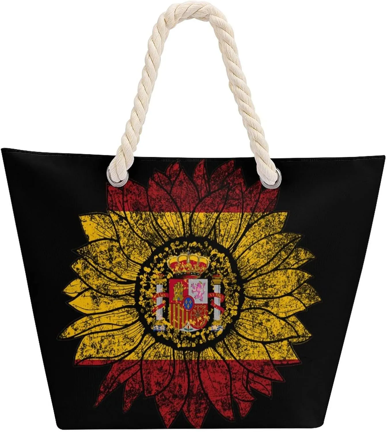 Tote Bag Large Handles Beach Bag with Zipper for Shopping Groceries Travel Outdoors Swim Pool Bag