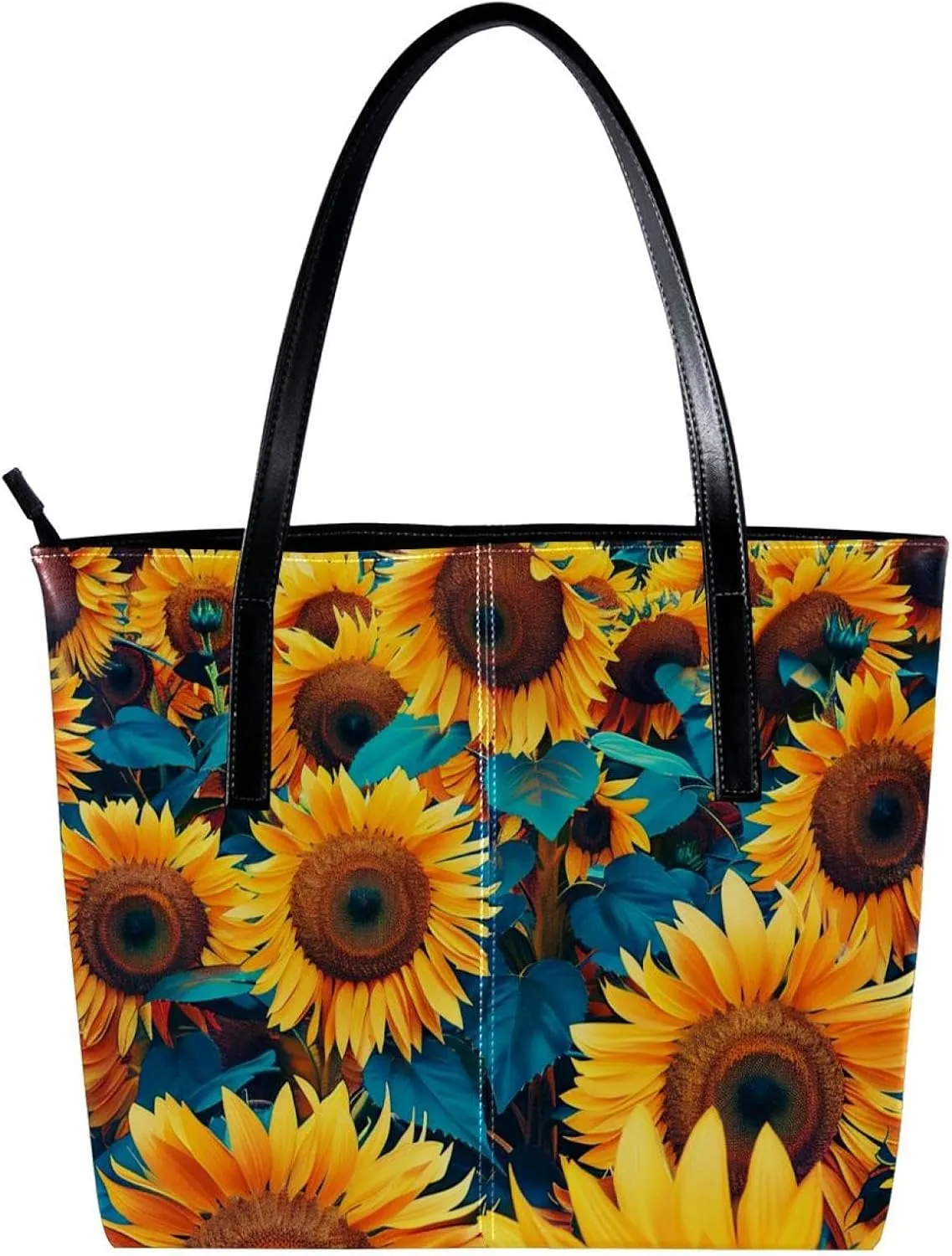 Tote Bag, Large Tote Bags for Women, Tote Bag with Zipper, Sunflower, Womens Tote Bag