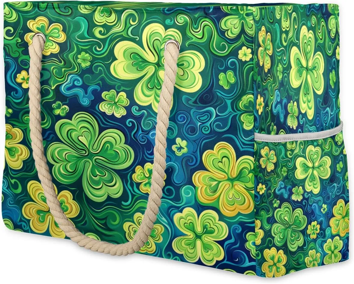 Tote Beach Bag for Women Large Zipper Beach Bags Waterproof Sandproof Gym Swim Pool Travel Bag