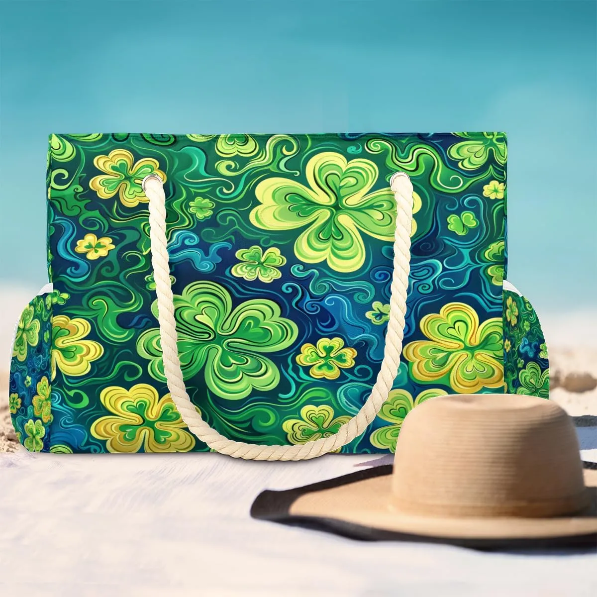Tote Beach Bag for Women Large Zipper Beach Bags Waterproof Sandproof Gym Swim Pool Travel Bag