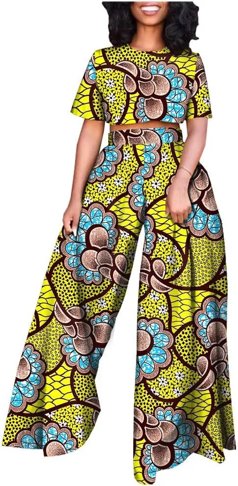 Tracksuit Set for Women African Print Tops and Ankara Pants Plus Size Dashiki Clothing Tracksuit Outfits
