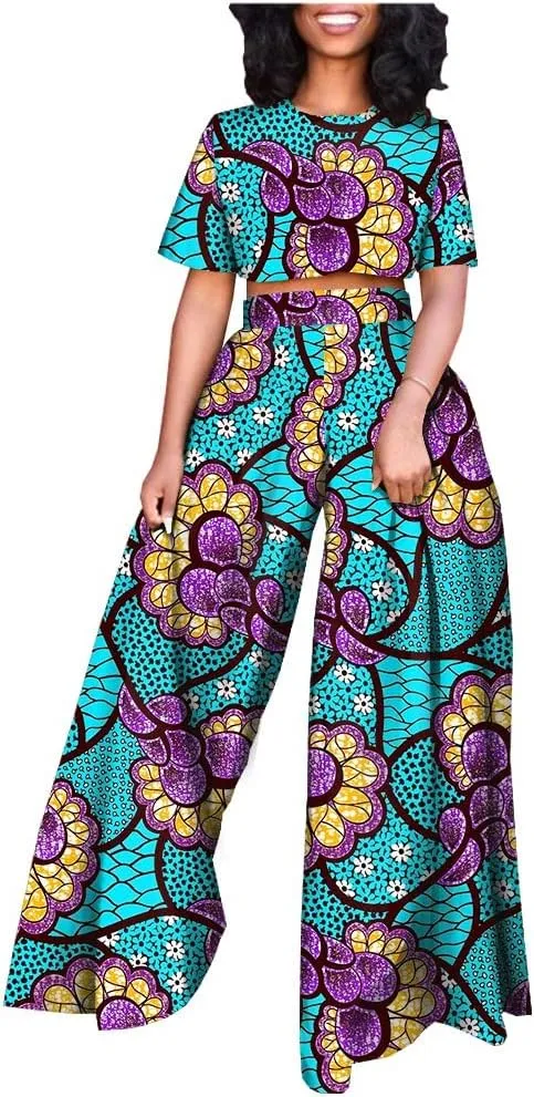 Tracksuit Set for Women African Print Tops and Ankara Pants Plus Size Dashiki Clothing Tracksuit Outfits