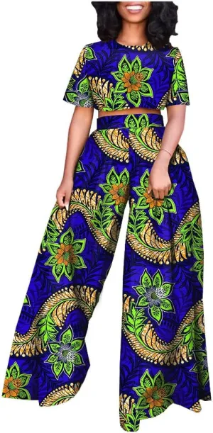 Tracksuit Set for Women African Print Tops and Ankara Pants Plus Size Dashiki Clothing Tracksuit Outfits