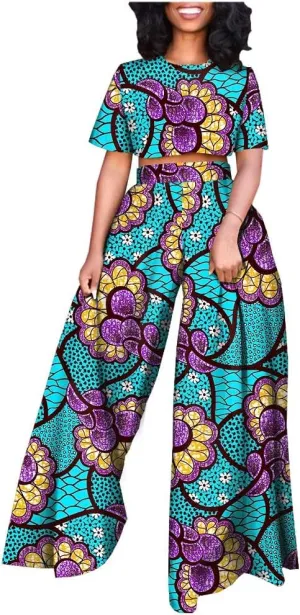 Tracksuit Set for Women African Print Tops and Ankara Pants Plus Size Dashiki Clothing Tracksuit Outfits