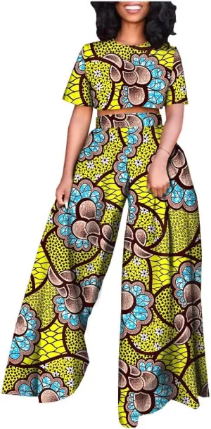 Tracksuit Set for Women African Print Tops and Ankara Pants Plus Size Dashiki Clothing Tracksuit Outfits