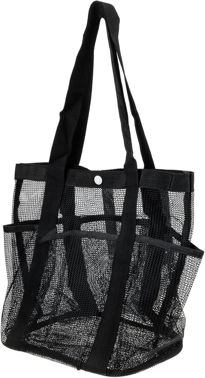 Travel Cosmetics Bag Portable Mesh Beach Bag Large Capacity Mesh Bag for Dorm Swimmers Gym Members College Students