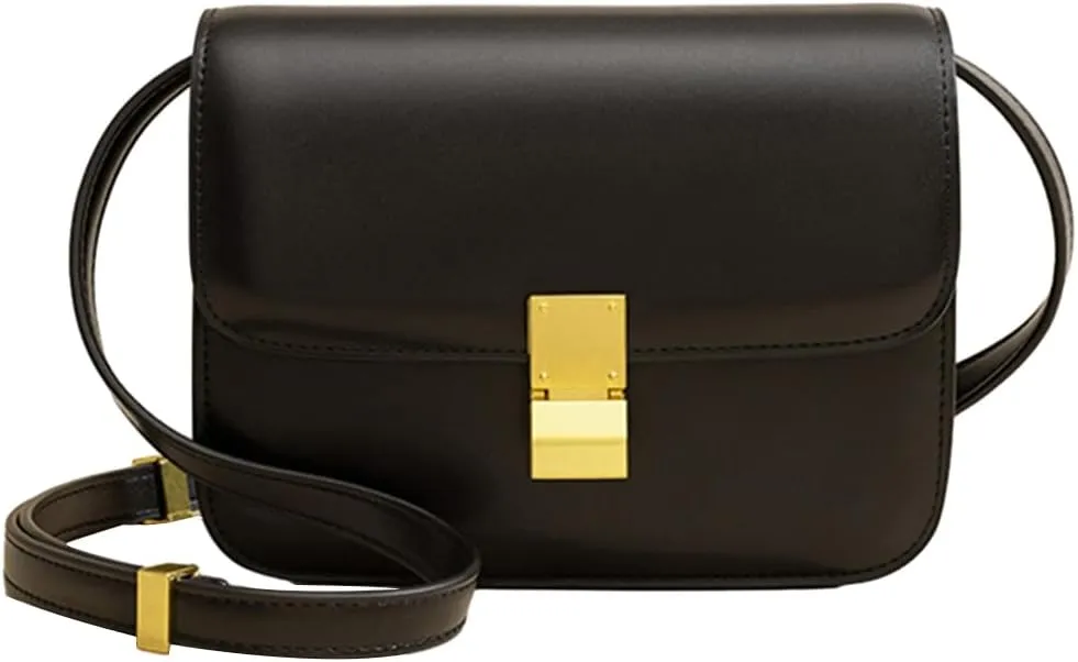 Trendy Square Shoulder Bags, Small Crossbody Purses for Women PU Leather Satchel Handbag Adjustable Strap