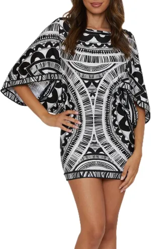 Trina Turk Hula Casablanca Tunic, Abstract Print, Casual, Beach Cover Ups for Women