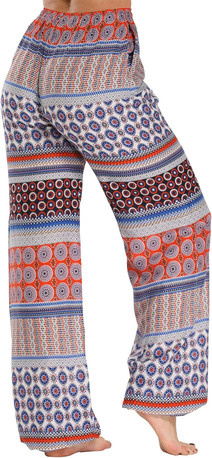 Urban CoCo Women's Floral Print Summer Boho Pants Harem Beach Vacation Pants