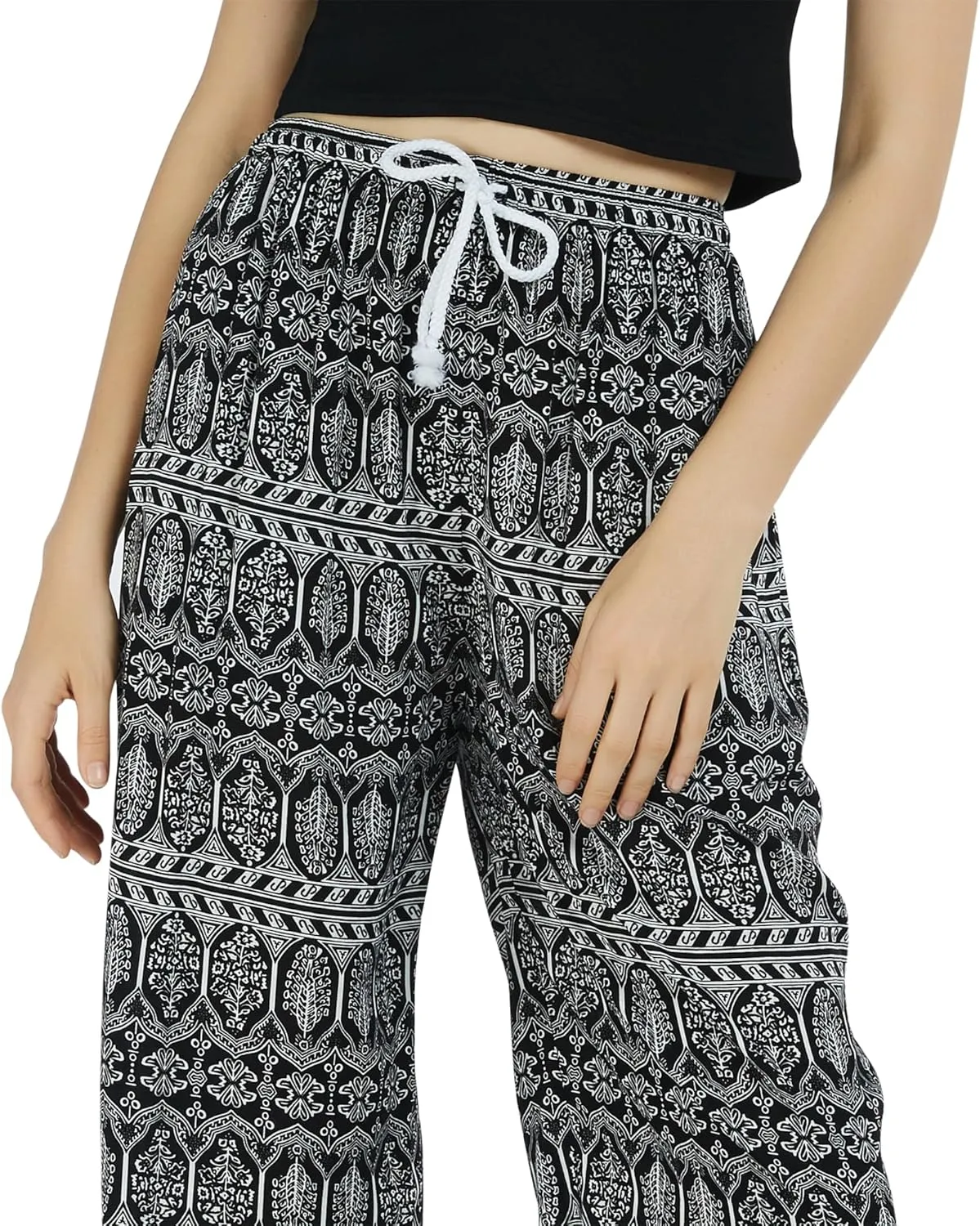 Urban CoCo Women's Floral Print Summer Boho Pants Harem Beach Vacation Pants
