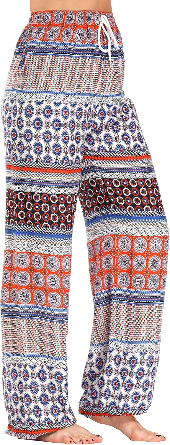 Urban CoCo Women's Floral Print Summer Boho Pants Harem Beach Vacation Pants
