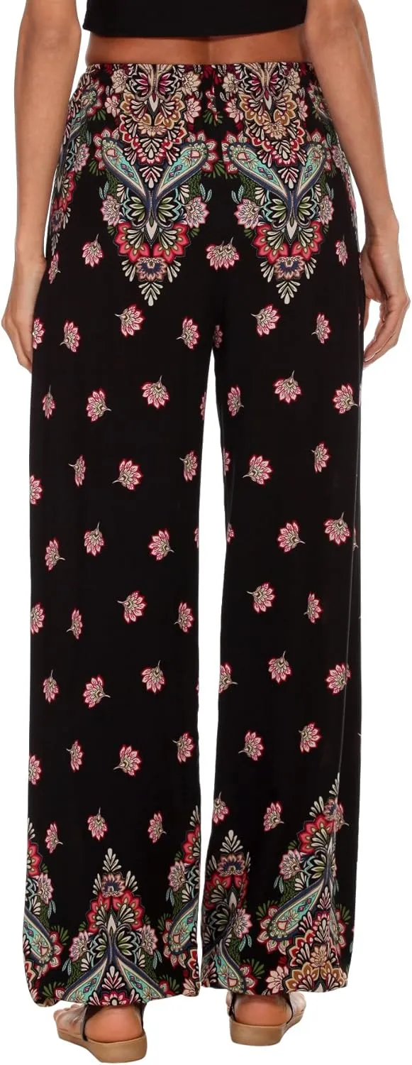 Urban CoCo Women's Floral Print Summer Boho Pants Harem Beach Vacation Pants