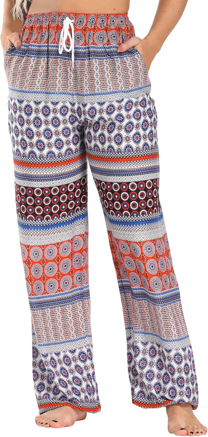 Urban CoCo Women's Floral Print Summer Boho Pants Harem Beach Vacation Pants