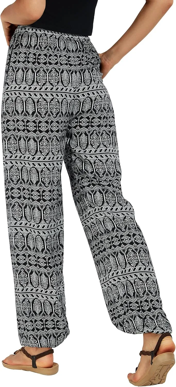 Urban CoCo Women's Floral Print Summer Boho Pants Harem Beach Vacation Pants