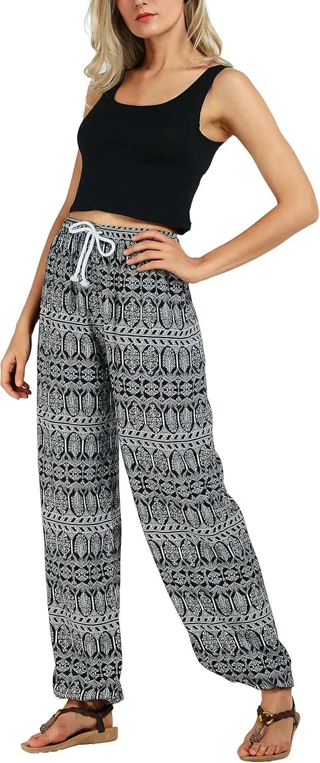 Urban CoCo Women's Floral Print Summer Boho Pants Harem Beach Vacation Pants