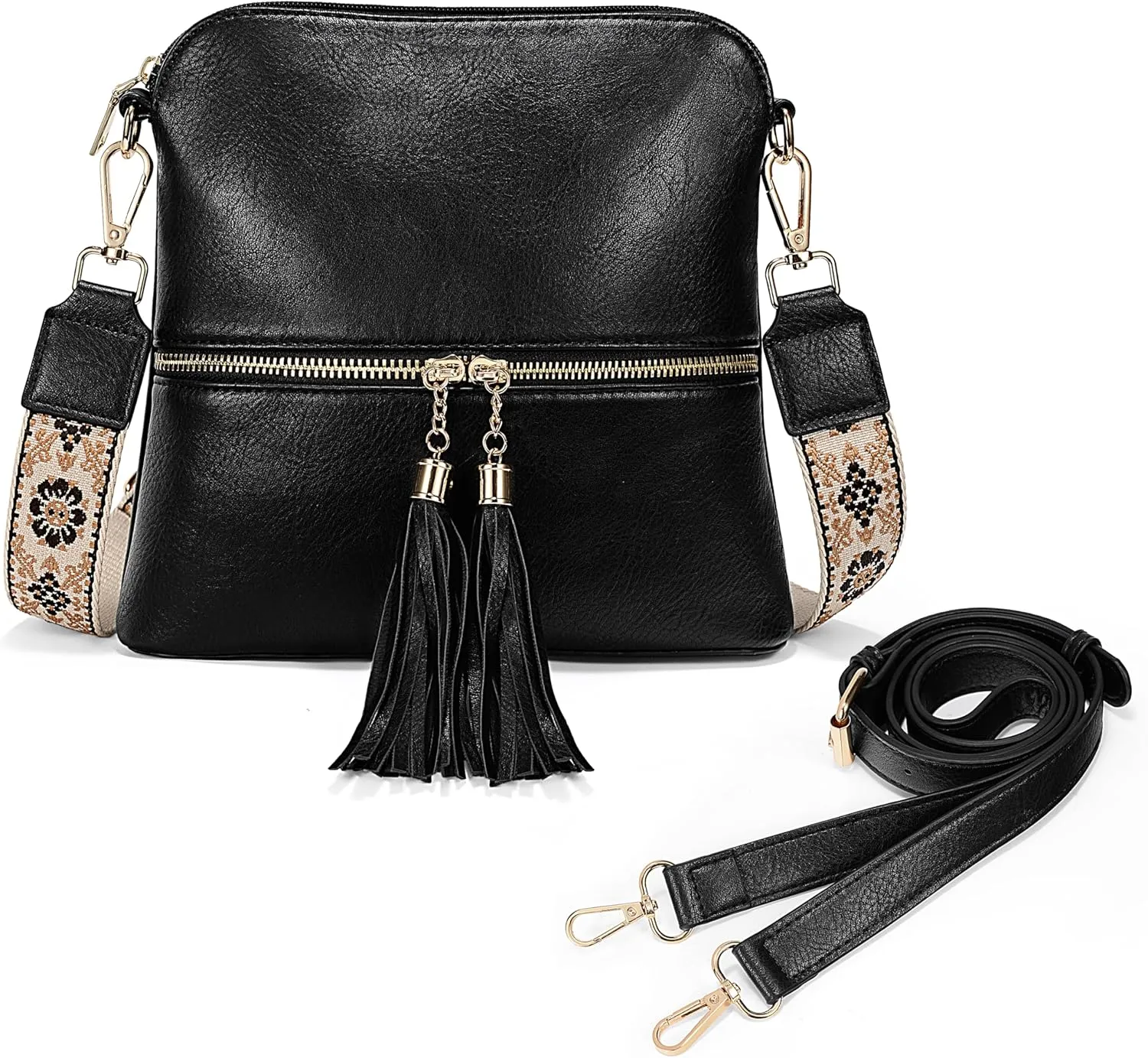 UTO Crossbody Bags for Women Trendy Leather Designer Cell Phone Multi Pocket Cross Body Purses Shoulder Handbag Ladies