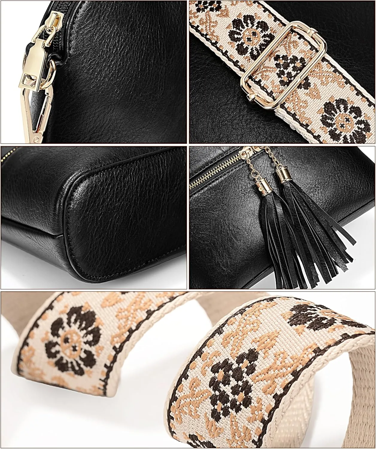 UTO Crossbody Bags for Women Trendy Leather Designer Cell Phone Multi Pocket Cross Body Purses Shoulder Handbag Ladies