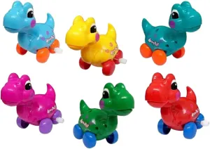 Vaguelly Funny Dino Toys for Toddlers 6 Pack Wind-up Moving Toy Dinosaurs Sound for Boys and Girls Random Color