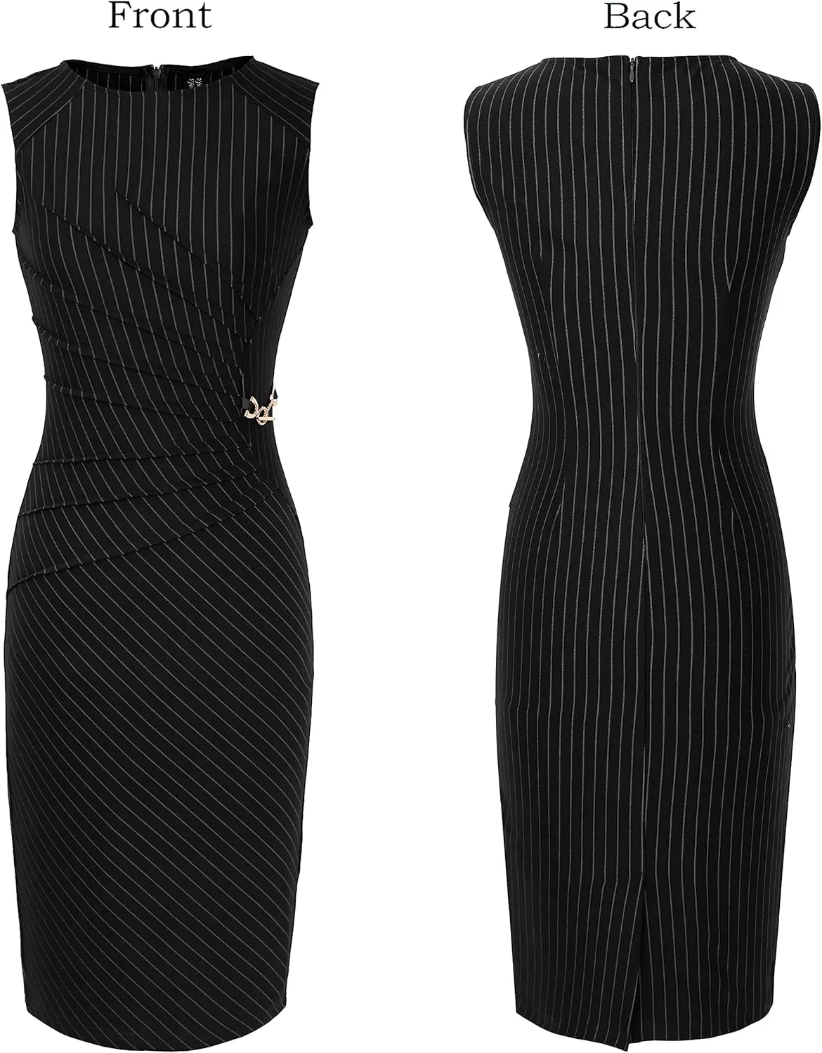 VFSHOW Womens Elegant Ruched Work Business Office Cocktail Party Sheath Dress