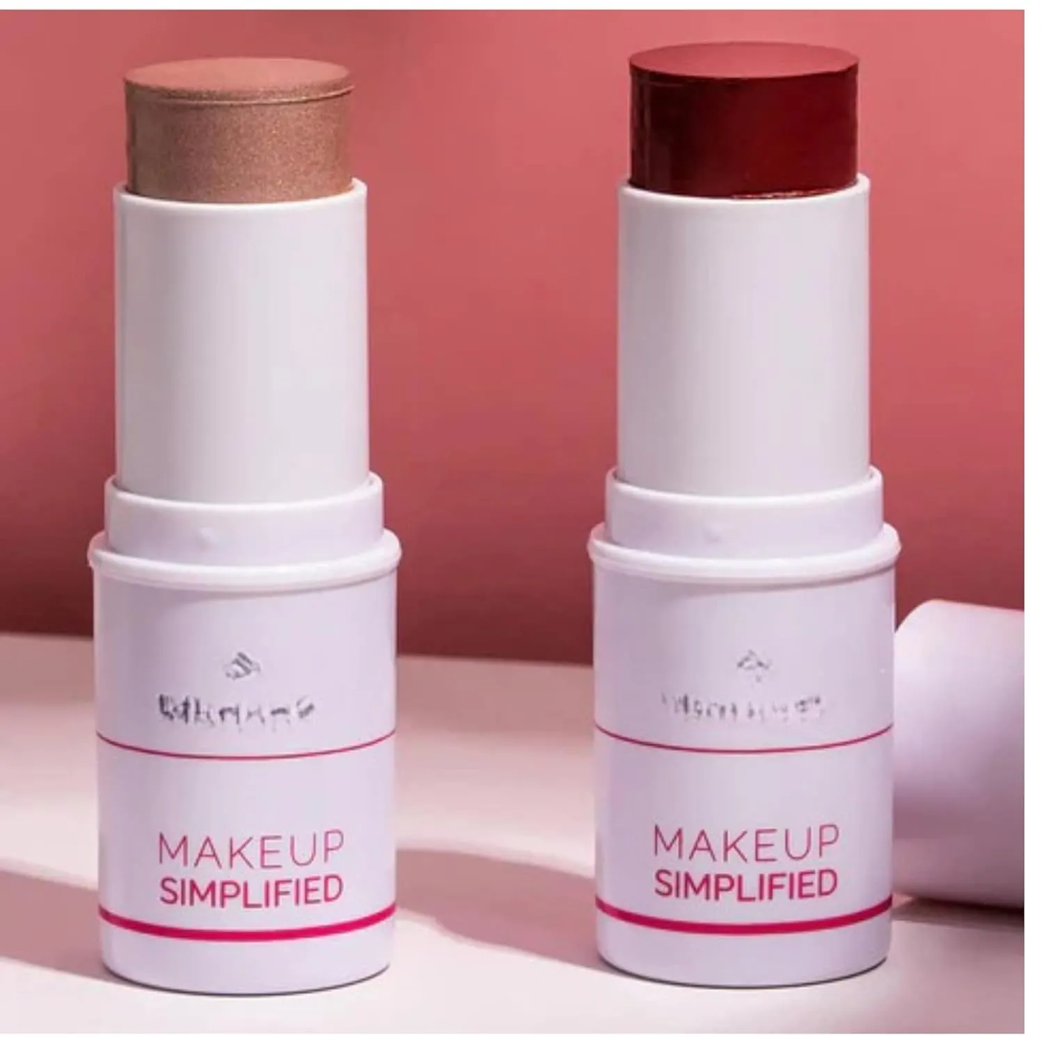 Vibrjance Makeup Simplified Radiance Stick - All-in-One Cream Blush, Lipstick, Contour for Mature Skin - Cheek Tint Creme Rouge (1 Set)