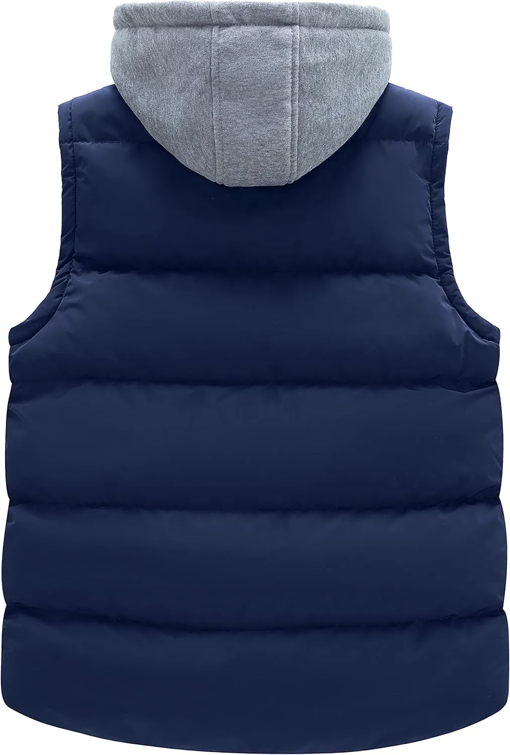 wantdo Men's Winter Vest Thick Padded Sleeveless Jacket Quilted Puffer Vest with Detachable Hood