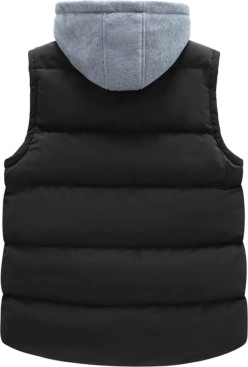 wantdo Men's Winter Vest Thick Padded Sleeveless Jacket Quilted Puffer Vest with Detachable Hood