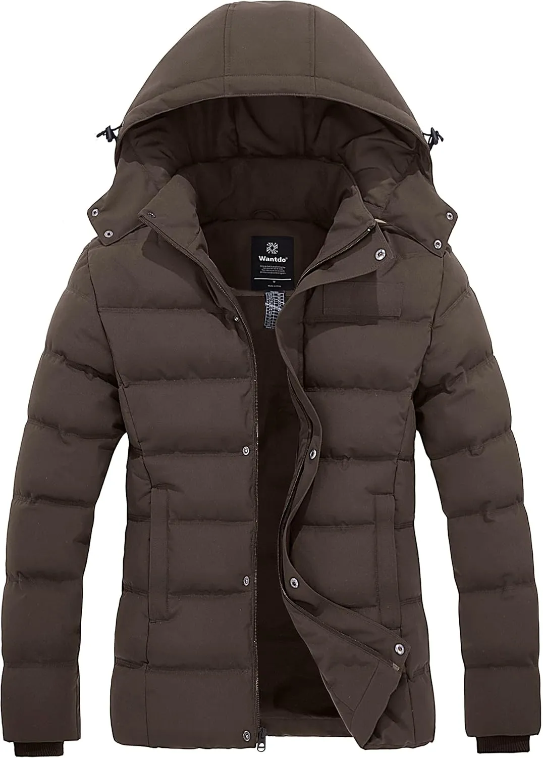 Wantdo Women's Hooded Warm Winter Coat Quilted Thicken Puffer Jacket with Removable Hood