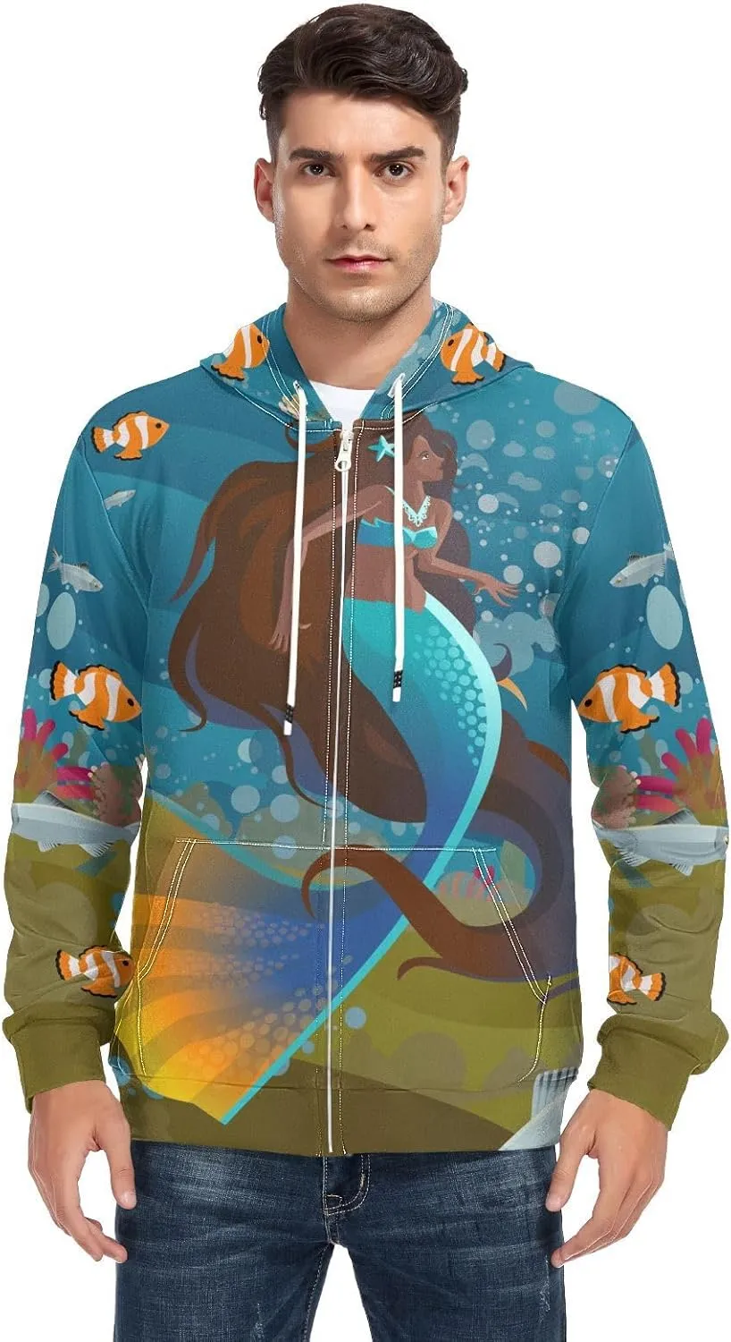 Weeds Leaf Skull Men's Quilted Lined Flannel Jacket with Hood Full-Zip Fleece Hoodie