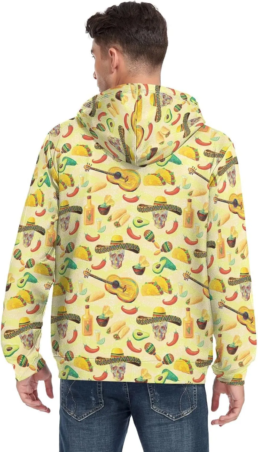 Weeds Leaf Skull Men's Quilted Lined Flannel Jacket with Hood Full-Zip Fleece Hoodie