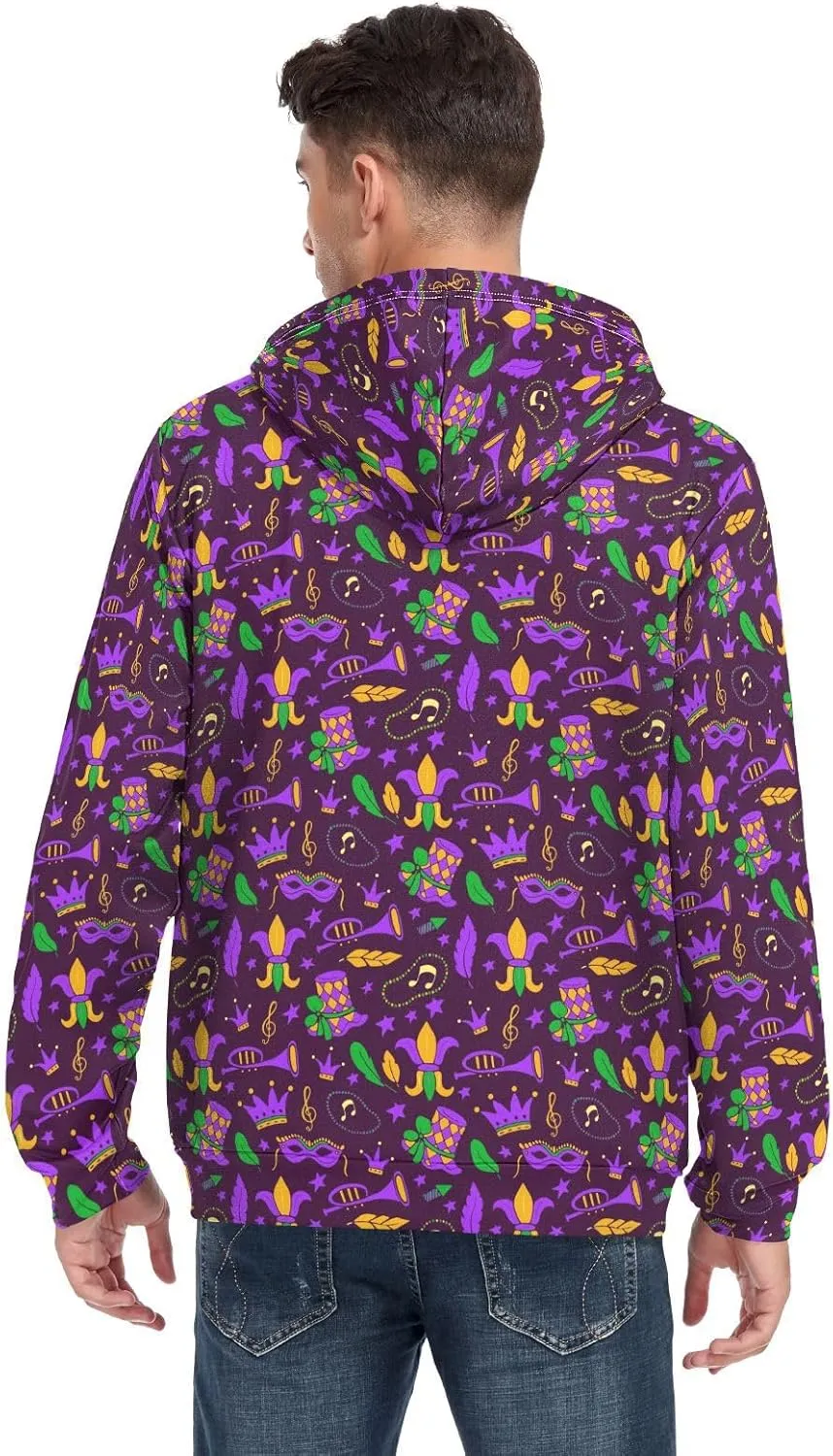 Weeds Leaf Skull Men's Quilted Lined Flannel Jacket with Hood Full-Zip Fleece Hoodie