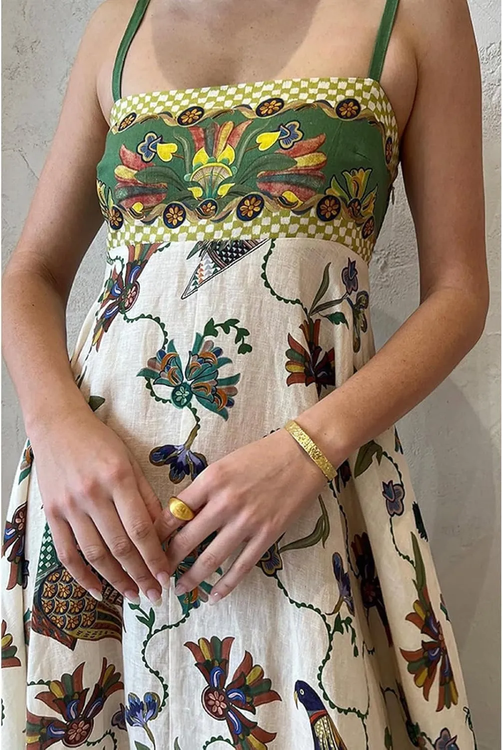 Women Dresses 2025 Cute Print Maxi Cami Dresses Sleeveless Casual Spaghetti Strap Graffiti Dress Vacation Dresses