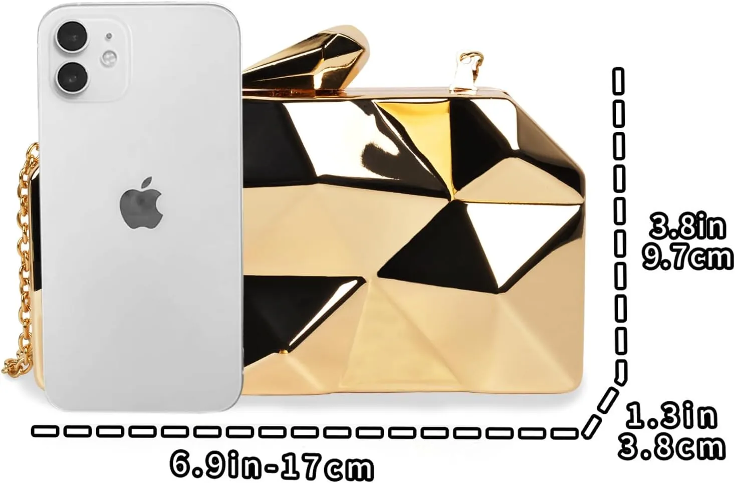 Women Lattice Gold Clutch Purses - Geometric Lattice Metal Clutch Evening Bag Women Golden Stone Cut Clutch Purse for Party