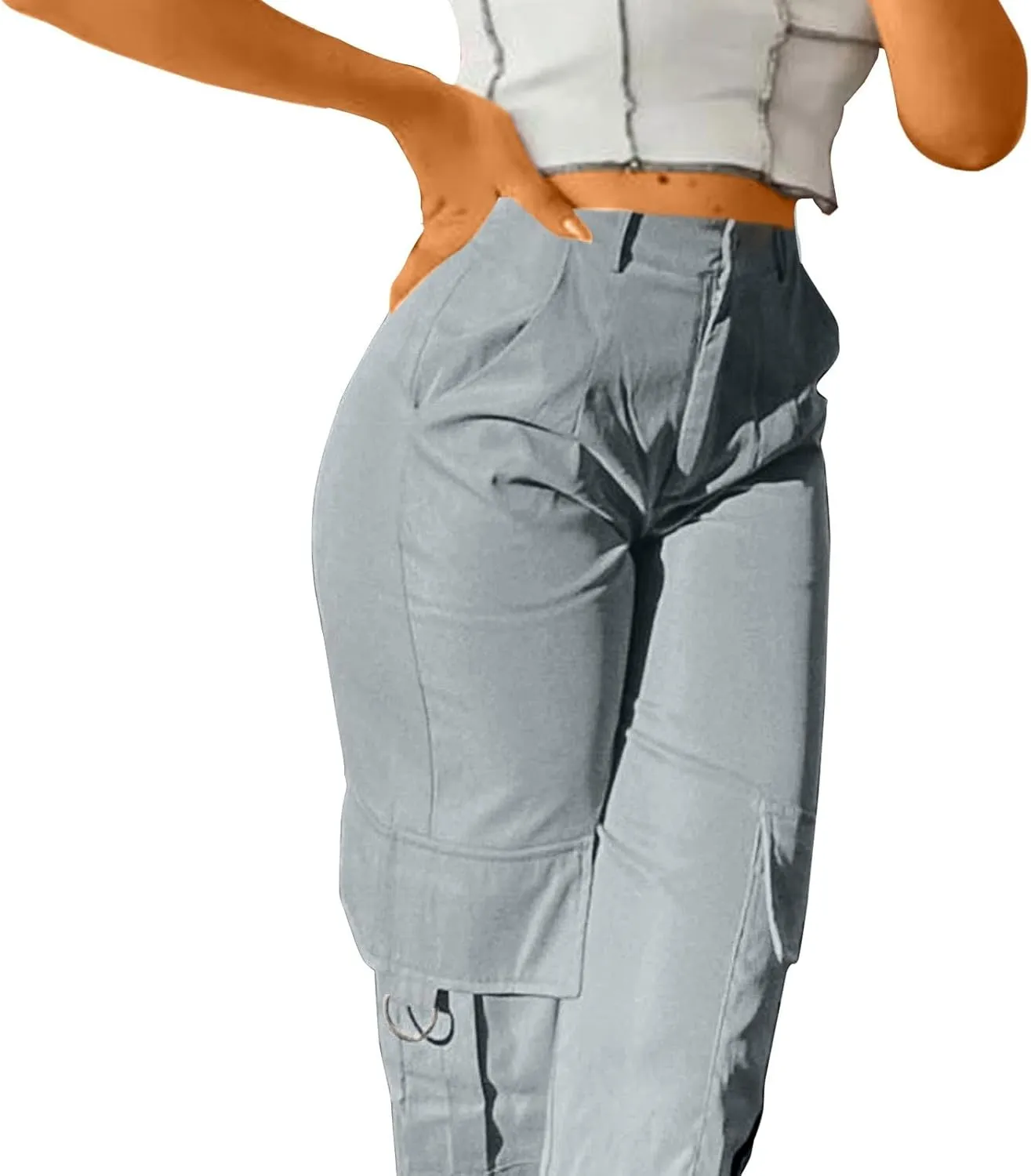 Women's Cargo Jogger Camo Pants with Pockets High Waist Slim Casual Tapered Camouflage Combat Hiking Pants