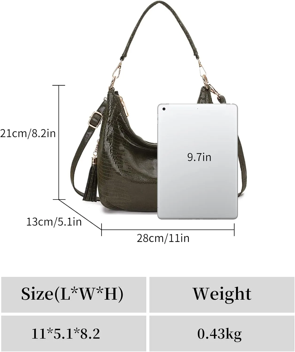 Womens Hobo Handbags PU Leather Shoulder Bags Ladies Hobo Purses Large Shoulder Bag Crossbody Bags with Tassel
