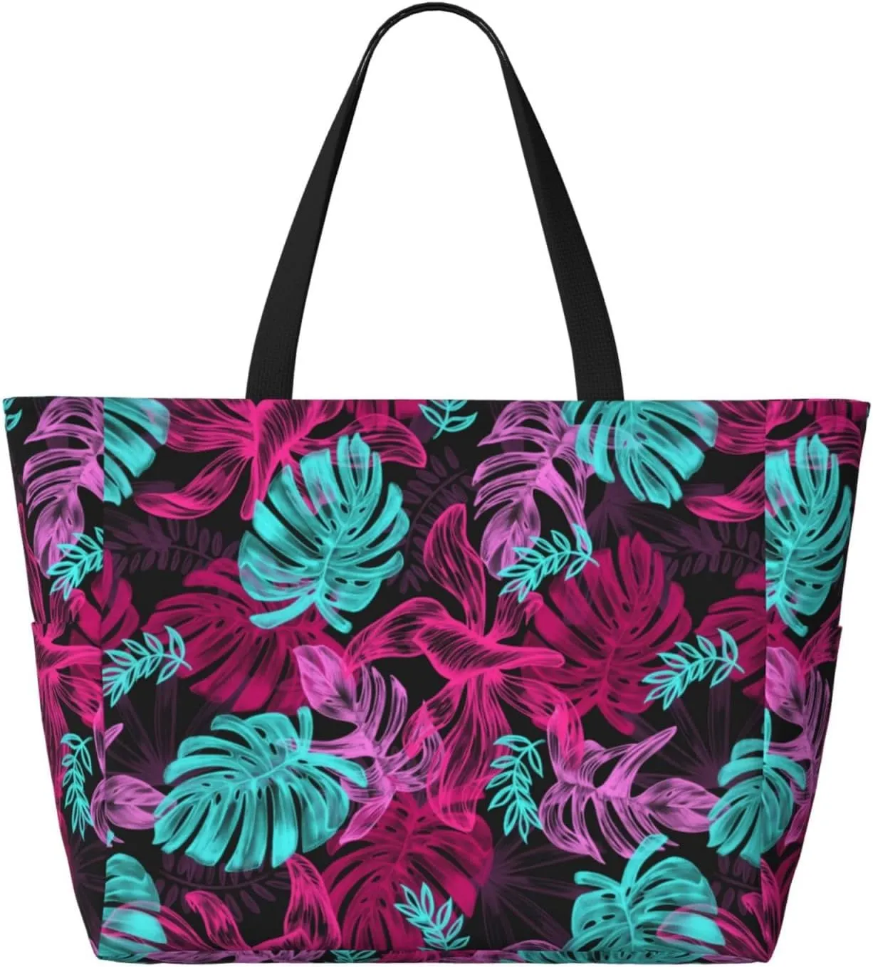 Women's Large Beach Bag Waterproof Travel Tote Bag with Pocket Sandproof Foldable Weekender Bags for Pool Vacation