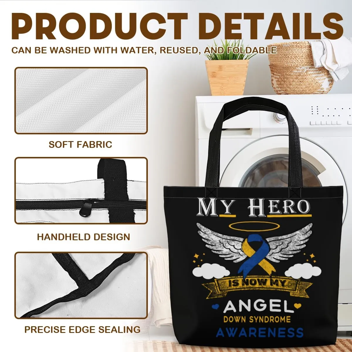Women's Men Large Kitchen Reusable Grocery Bags Shoulder Bags With Zipper Beach Shopping Bag for Outdoors