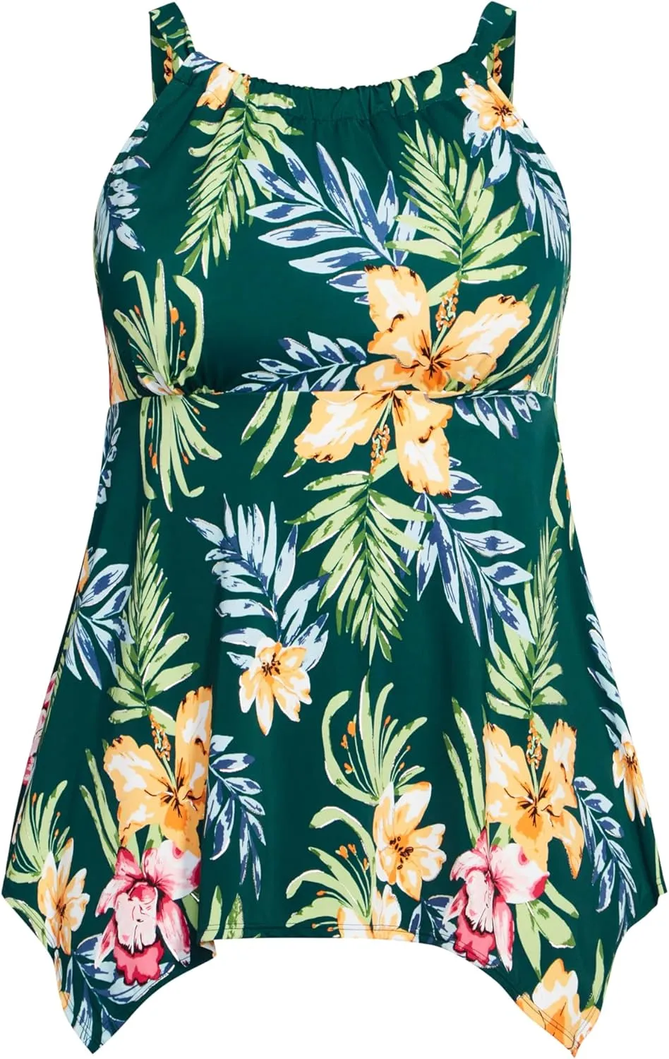 Women's Plus Size Handkerchief Print Tankini Top