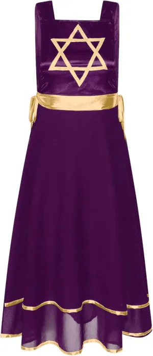 Womens Praise Dance Tunic Overlay Tunic Lace-up Sides Split Sleeveless Liturgical Worship Dress