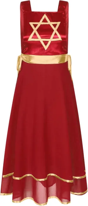 Womens Praise Dance Tunic Overlay Tunic Lace-up Sides Split Sleeveless Liturgical Worship Dress