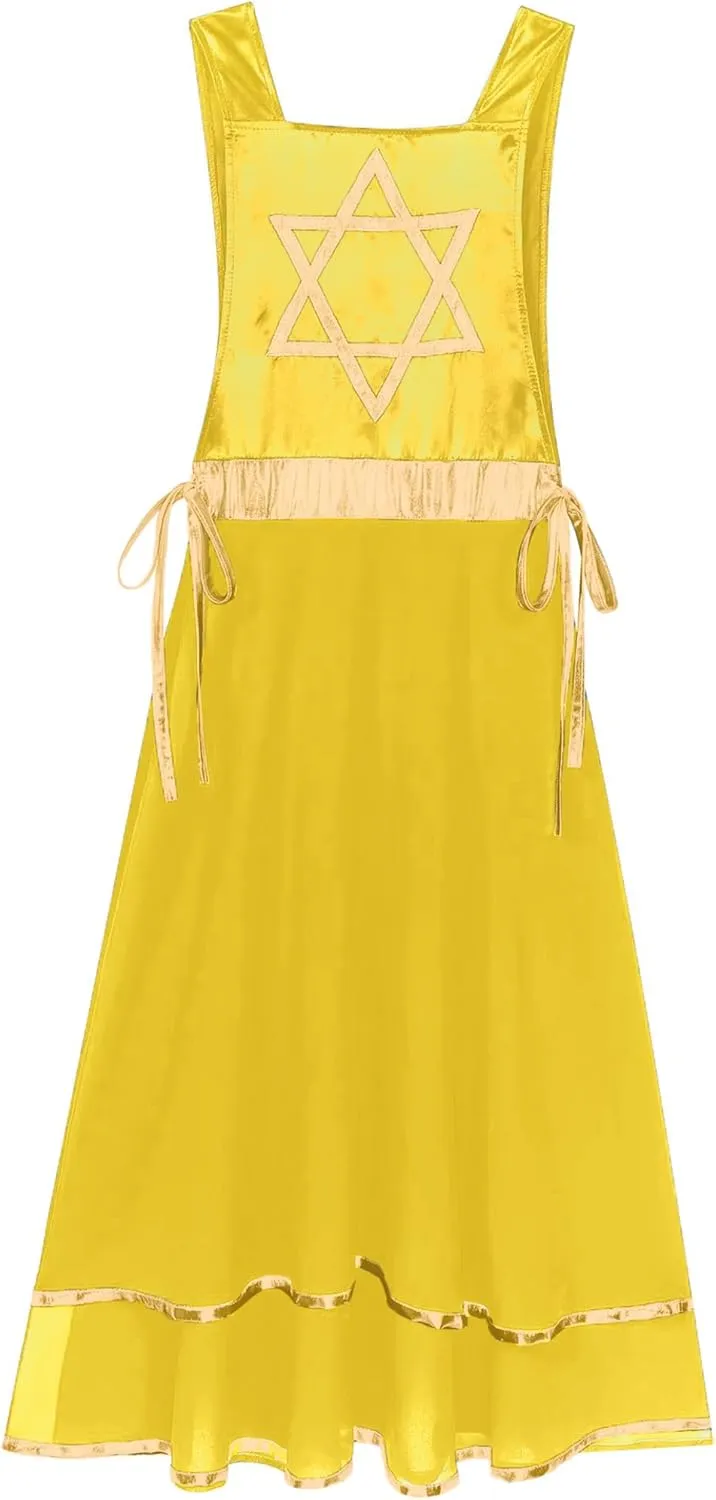 Womens Praise Dance Tunic Overlay Tunic Lace-up Sides Split Sleeveless Liturgical Worship Dress